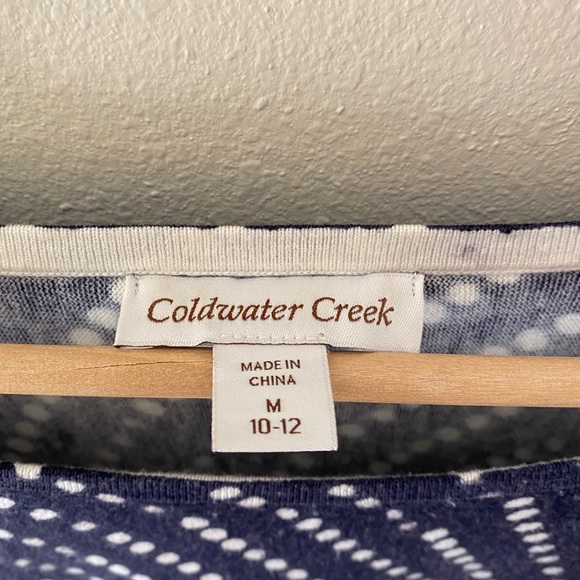 Navy Patterned Sweater with 3/4 Sleeves - Picture 3 of 4